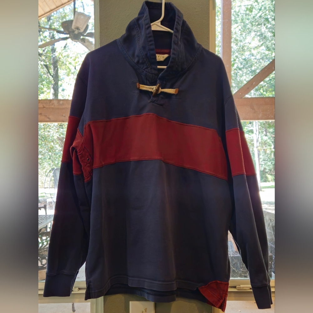 Orvis Navy and Burgundy Sweater